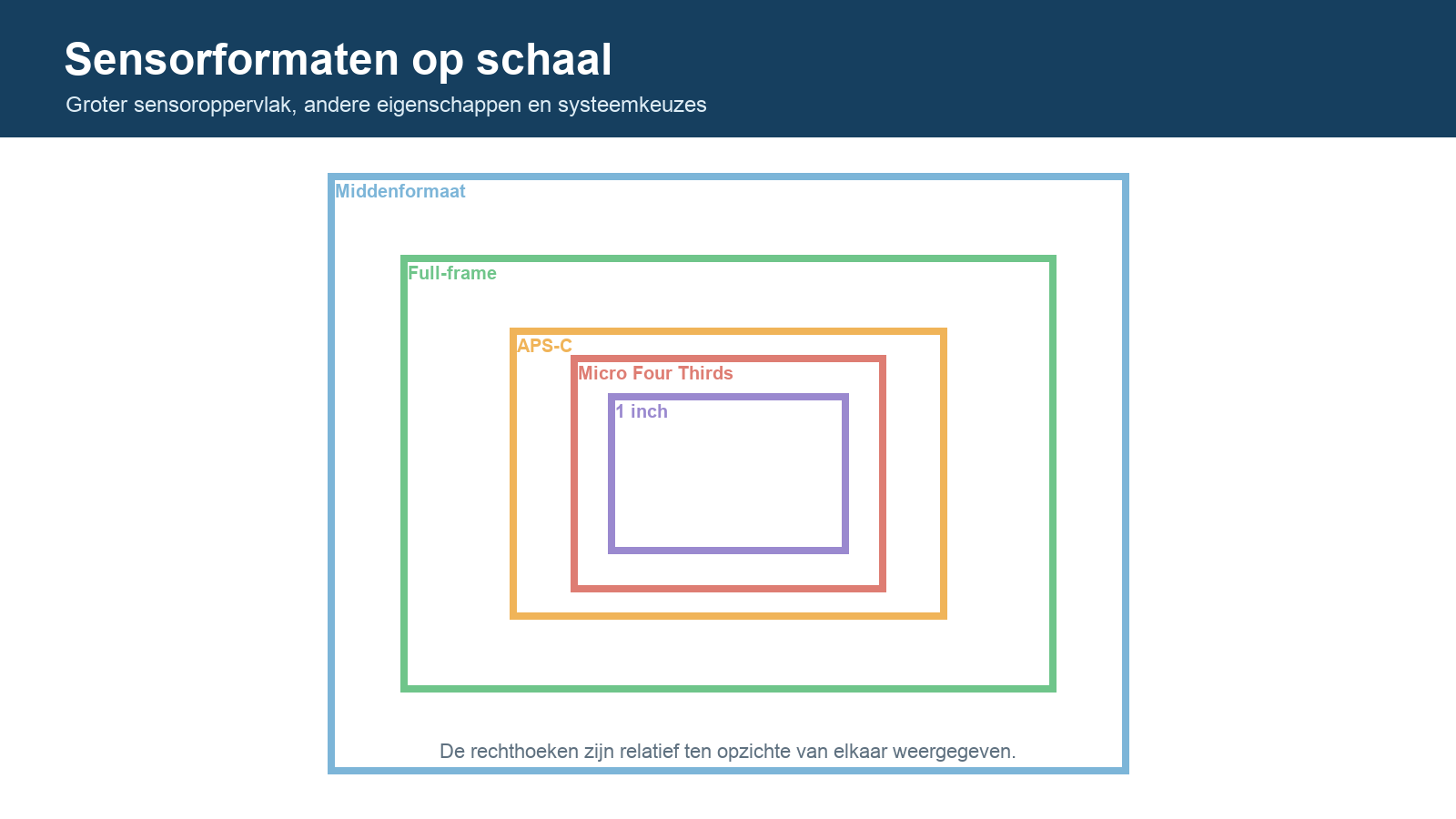 Vergelijking van veelgebruikte sensorformaten