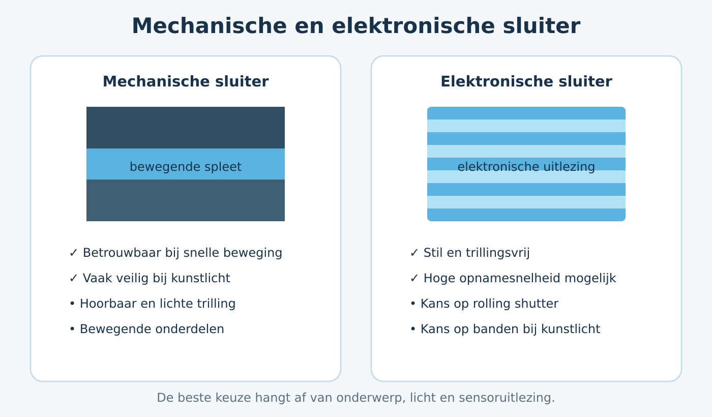 Vergelijking mechanische en elektronische sluiter